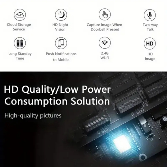 WIFI Doorbell With Chime, Wireless Video Doorbell With Camera - Picture 6 of 8